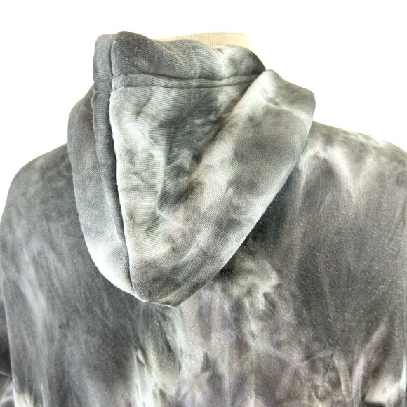 Cult Favorite Hoodie Womens Medium Grey Tie Dye Pullover Rose Graphic Print - Picture 4 of 9